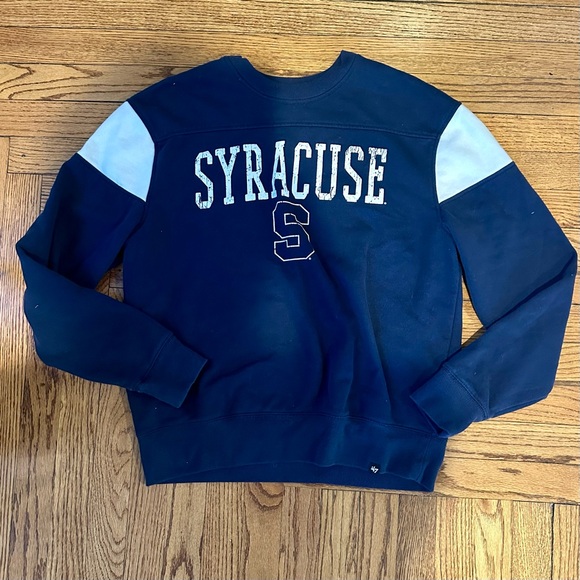47 Tops - 47 Syracuse Men's Crewneck Sweater - Navy and White